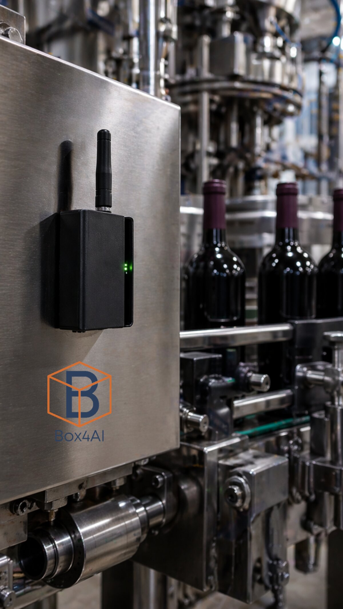 VBox4AI mit 3dBi-Antenne an Weinabfülllinie installiert
